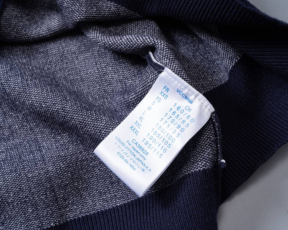 LV ルイヴィトン メンズ ニット クルーネック ロゴ刺繍 ワッフル編み リブニット オーバーサイズ ブラック M 3XL - 画像 11