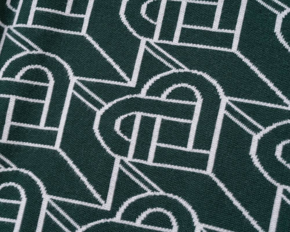 CASA BLANCA メンズ ニット クルーネック ロゴ刺繍 総柄 ファッション感のある秋冬コーデ ブラック M 3XL - 画像 2