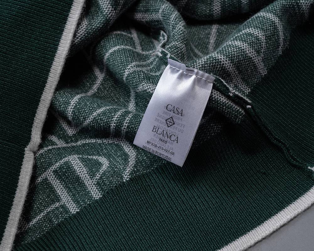 CASA BLANCA メンズ ニット クルーネック ロゴ刺繍 総柄 ファッション感のある秋冬コーデ ブラック M 3XL - 画像 9