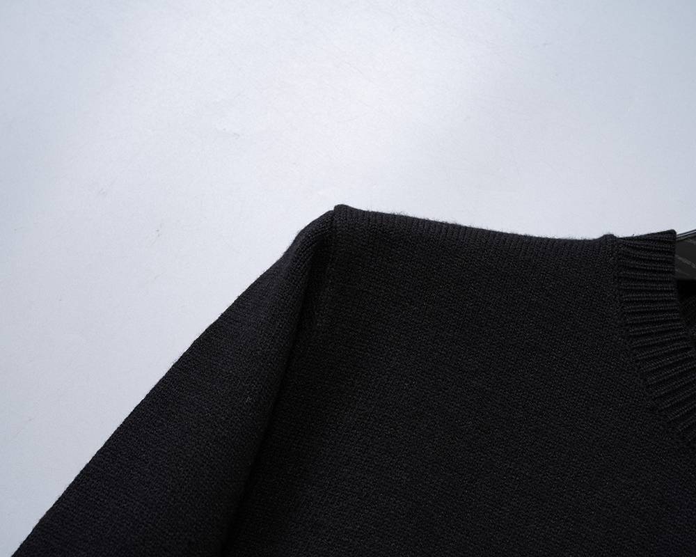 AMIRI メンズ ニット クルーネック ロゴ刺繍 リブニット オーバーサイズ ブラック M 3XL - 画像 3