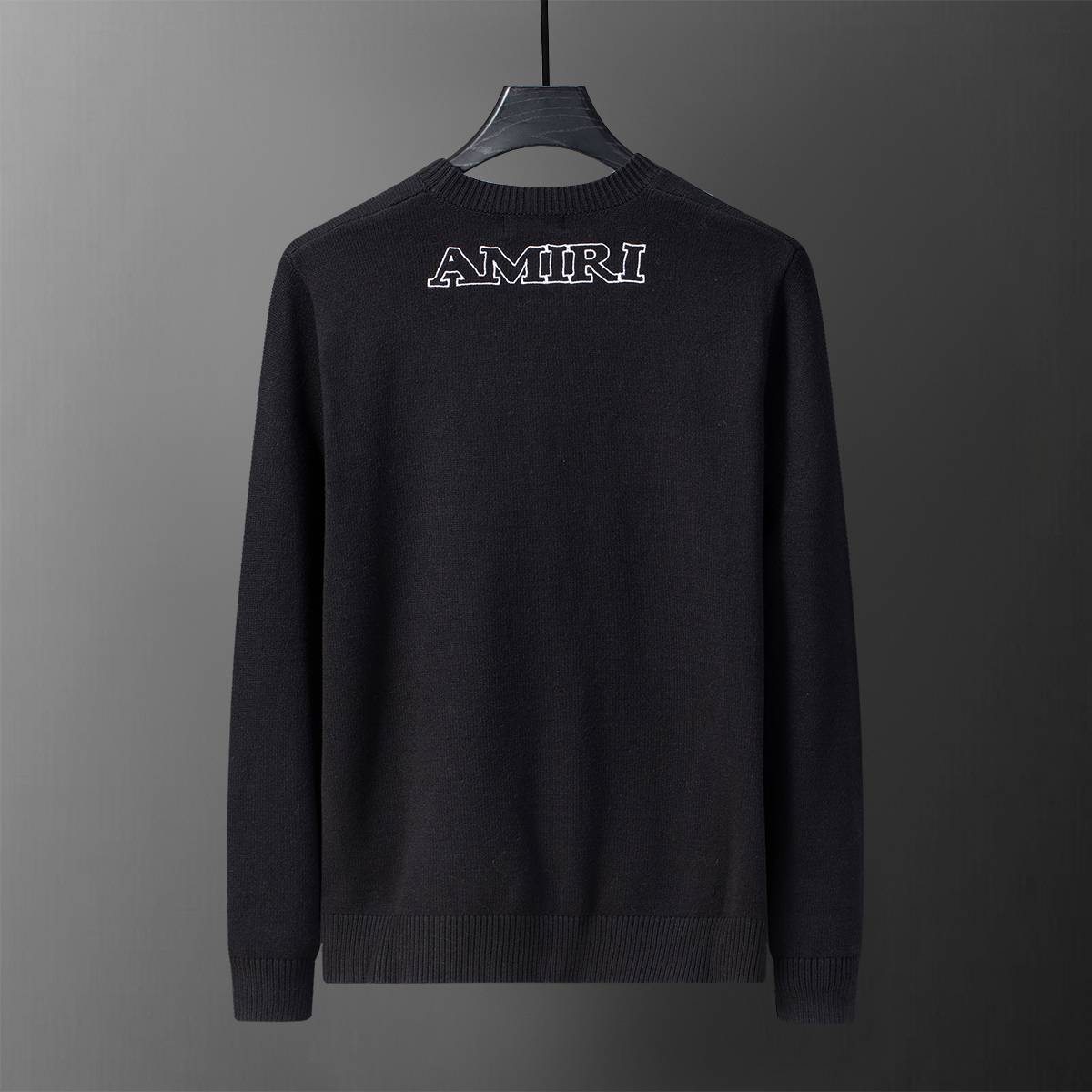 AMIRI メンズ ニット クルーネック ロゴ刺繍 リブニット オーバーサイズ ブラック M 3XL - 画像 10