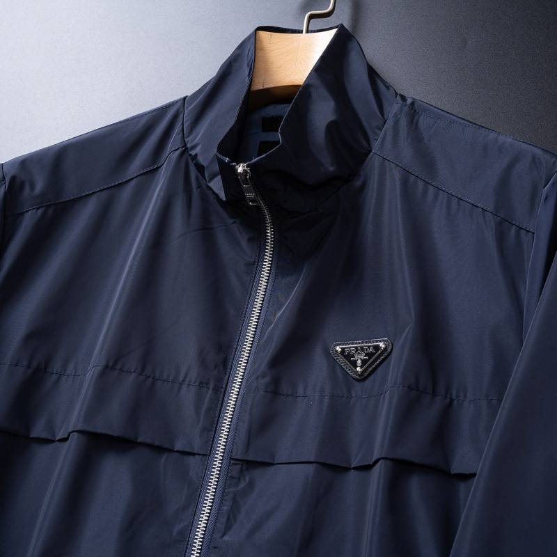 PRADA プラダ メンズ ジャケット ブルゾン スタンドカラージャケット ナイロン ロゴワッペン ミリタリー 通勤 通学 ネイビー - 画像 12