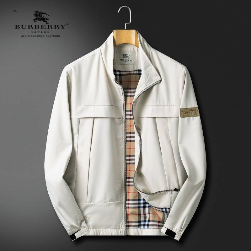 BURBERRY バーバリー メンズ ジャケット ブルゾン スタンドカラージャケット ナイロン ロゴワッペン ミリタリー 秋冬 カーキ