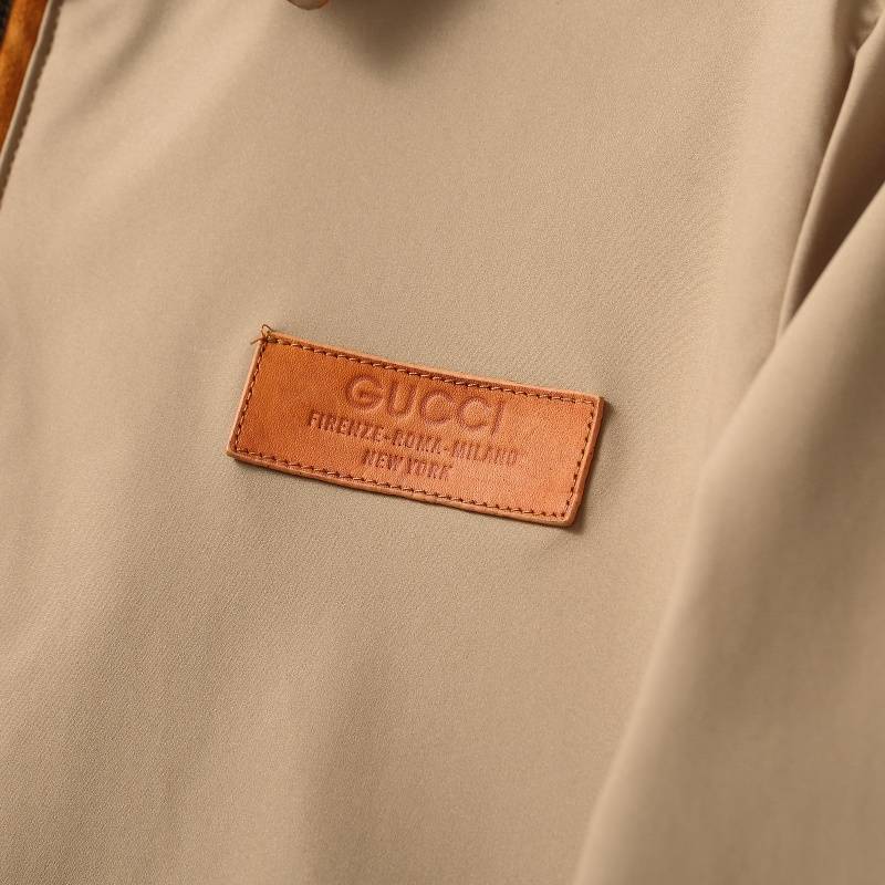 GUCCI ジャケット メンズ ブルゾン ファスナーオープン キルティング ナイロン ミリタリー 秋冬 ブラウン M 3XL - 画像 2