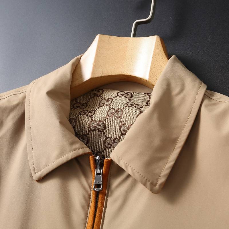 GUCCI ジャケット メンズ ブルゾン ファスナーオープン キルティング ナイロン ミリタリー 秋冬 ブラウン M 3XL - 画像 4
