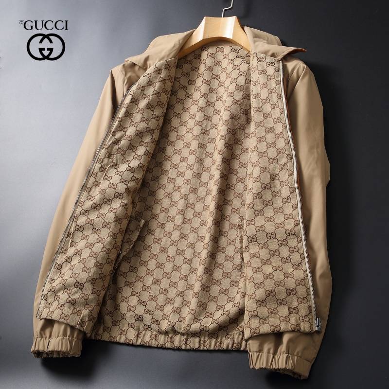 GUCCI ジャケット メンズ ブルゾン ファスナーオープン キルティング ナイロン ミリタリー 秋冬 ブラウン M 3XL - 画像 9
