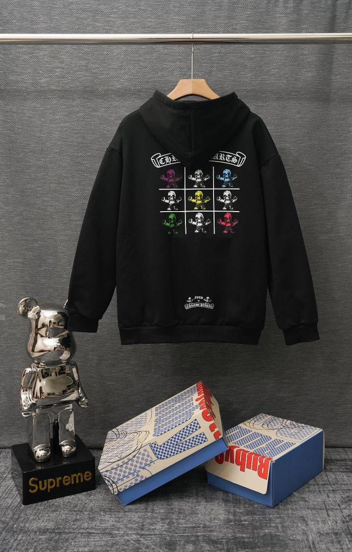 CHROME HEARTS クロムハーツ メンズ ブルゾン フーデッドジャケット ロゴワッペン ナイロン マウンテンパーカー 秋冬 ブラック