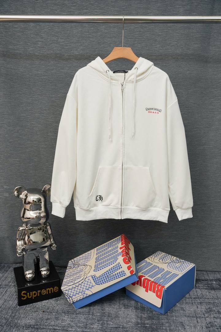 クロムハーツ メンズ ブルゾン フーデッドジャケット ロゴワッペン ナイロン ファッショナブルな秋冬アウター ブラック ホワイト - 画像 3