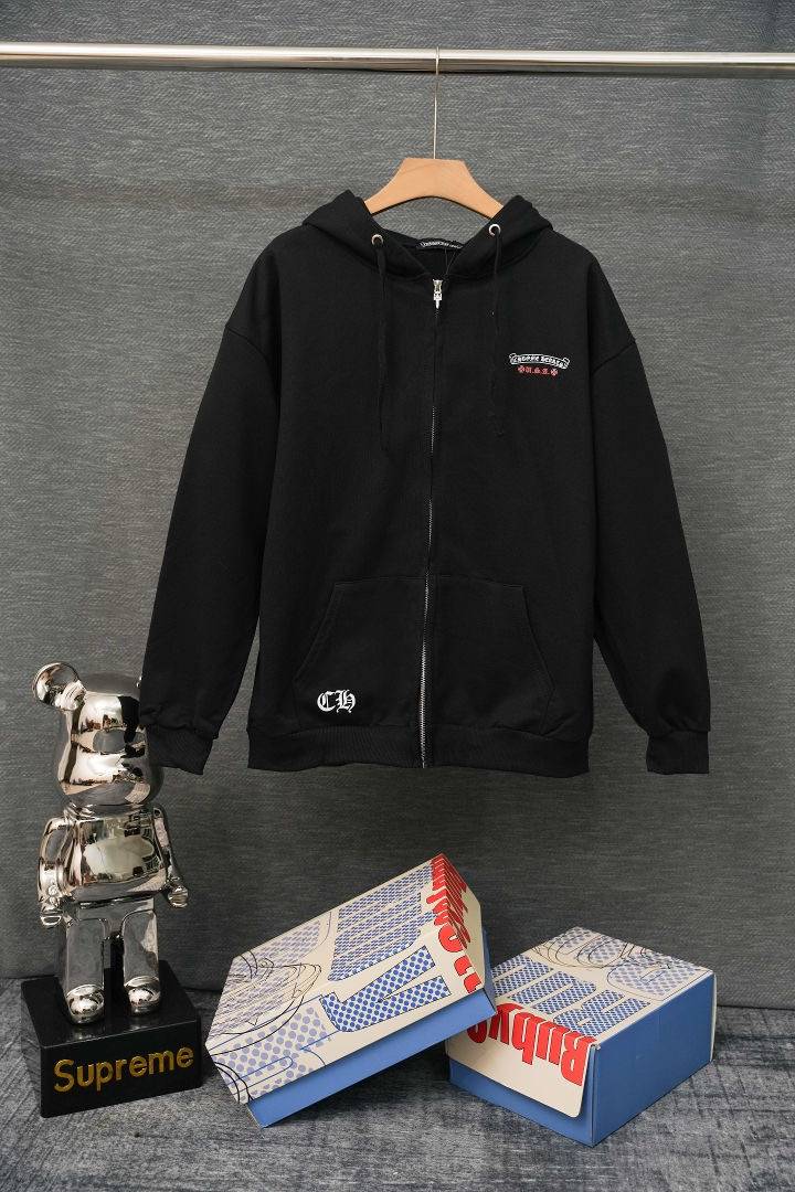 クロムハーツ メンズ ブルゾン フーデッドジャケット ロゴワッペン ナイロン ファッショナブルな秋冬アウター ブラック ホワイト - 画像 11