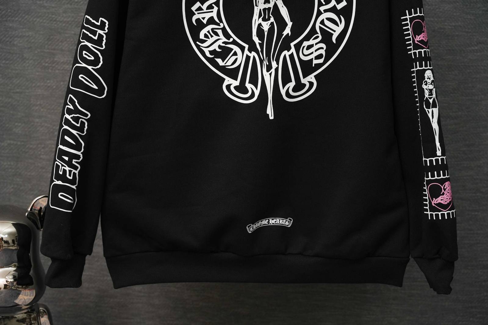 CHROME HEARTS クロムハーツ メンズ フーデッドジャケット ロゴワッペン ナイロン ブルゾン 秋冬 ブラック - 画像 5