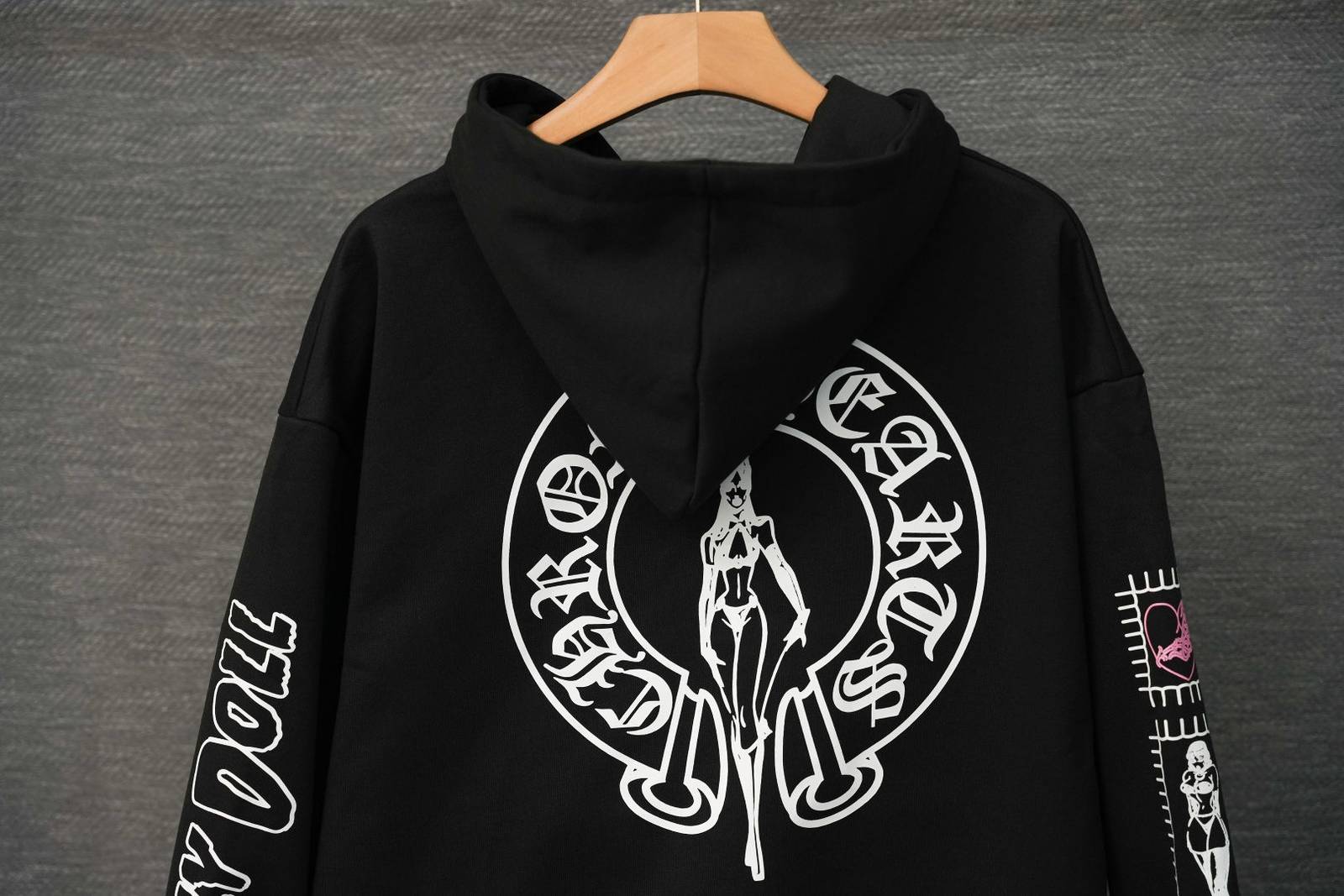 CHROME HEARTS クロムハーツ メンズ フーデッドジャケット ロゴワッペン ナイロン ブルゾン 秋冬 ブラック - 画像 6