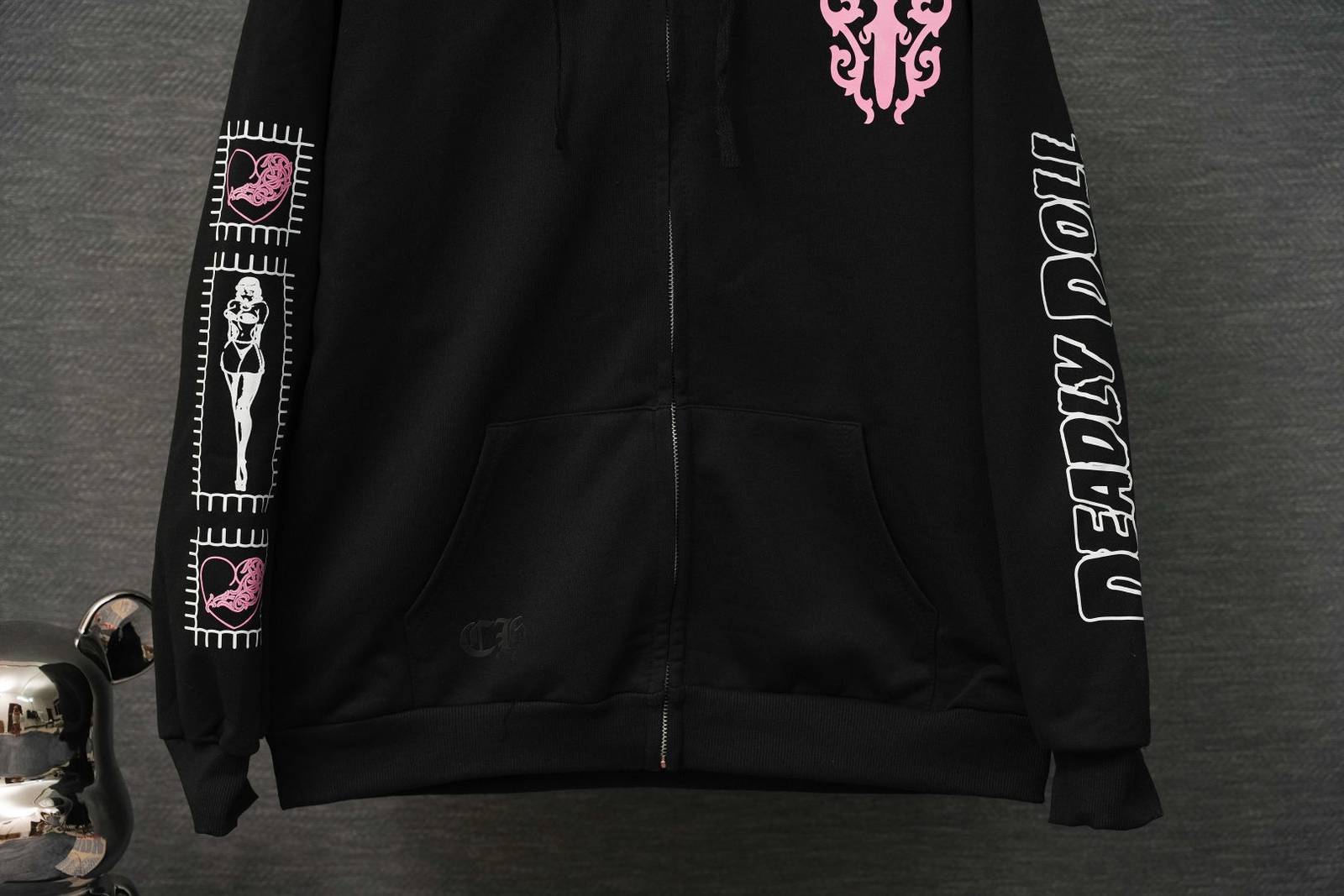 CHROME HEARTS クロムハーツ メンズ フーデッドジャケット ロゴワッペン ナイロン ブルゾン 秋冬 ブラック - 画像 7