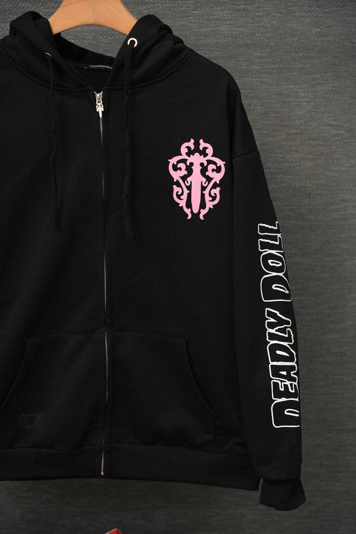 CHROME HEARTS クロムハーツ メンズ フーデッドジャケット ロゴワッペン ナイロン ブルゾン 秋冬 ブラック - 画像 9