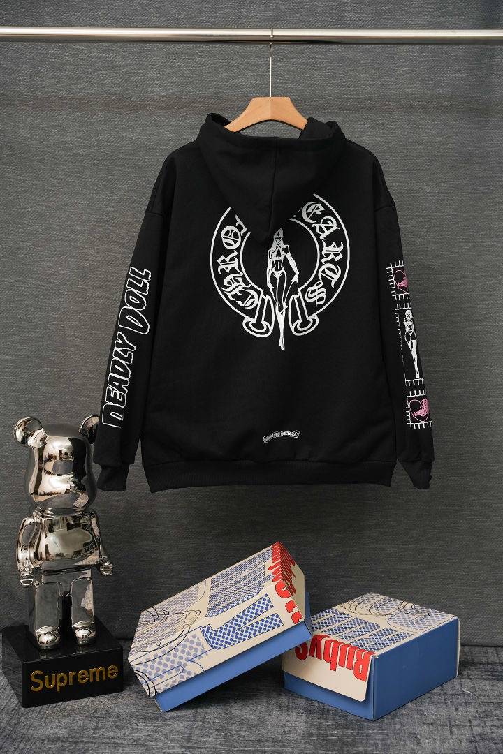 CHROME HEARTS クロムハーツ メンズ フーデッドジャケット ロゴワッペン ナイロン ブルゾン 秋冬 ブラック - 画像 11