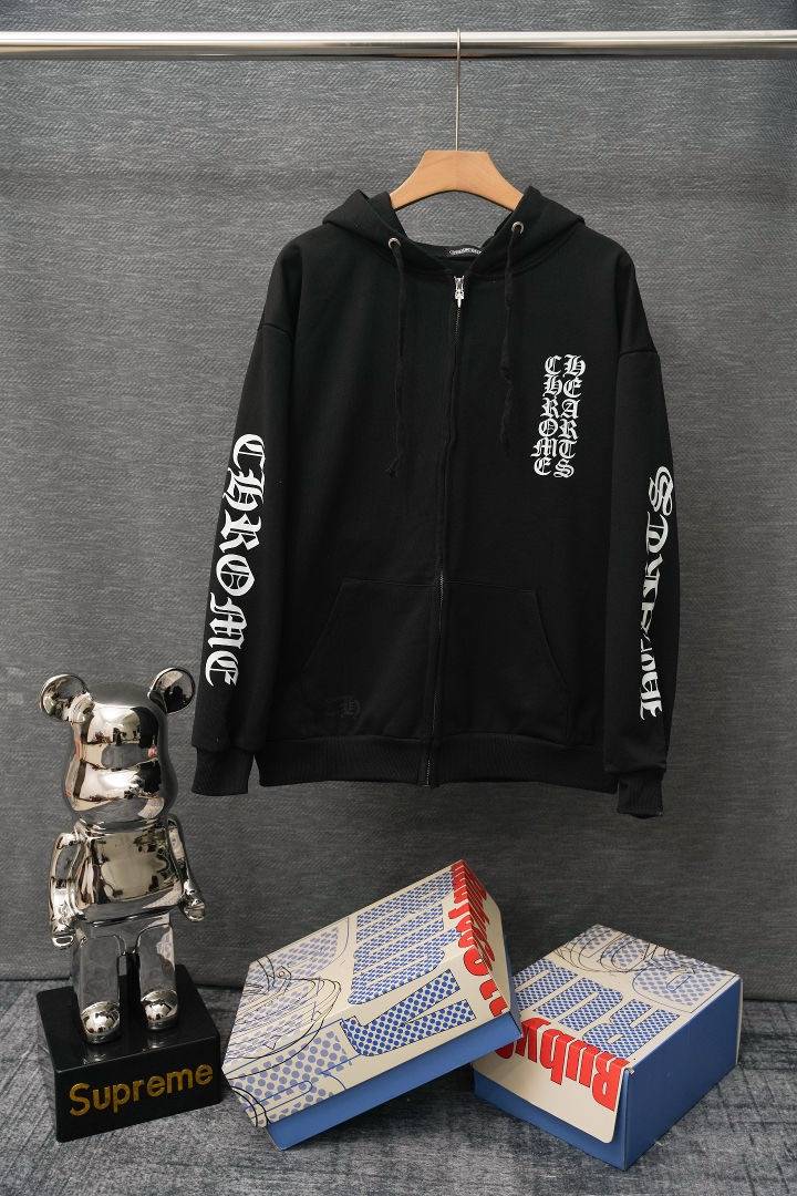 CROMO HEART メンズ ブルゾン フーデッドジャケット ロゴワッペン ナイロン ミリタリー 秋冬 ブラック