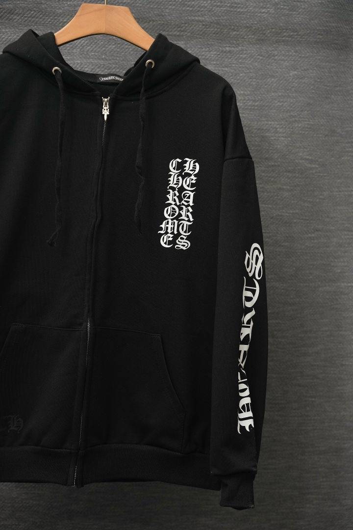 CROMO HEART メンズ ブルゾン フーデッドジャケット ロゴワッペン ナイロン ミリタリー 秋冬 ブラック - 画像 7