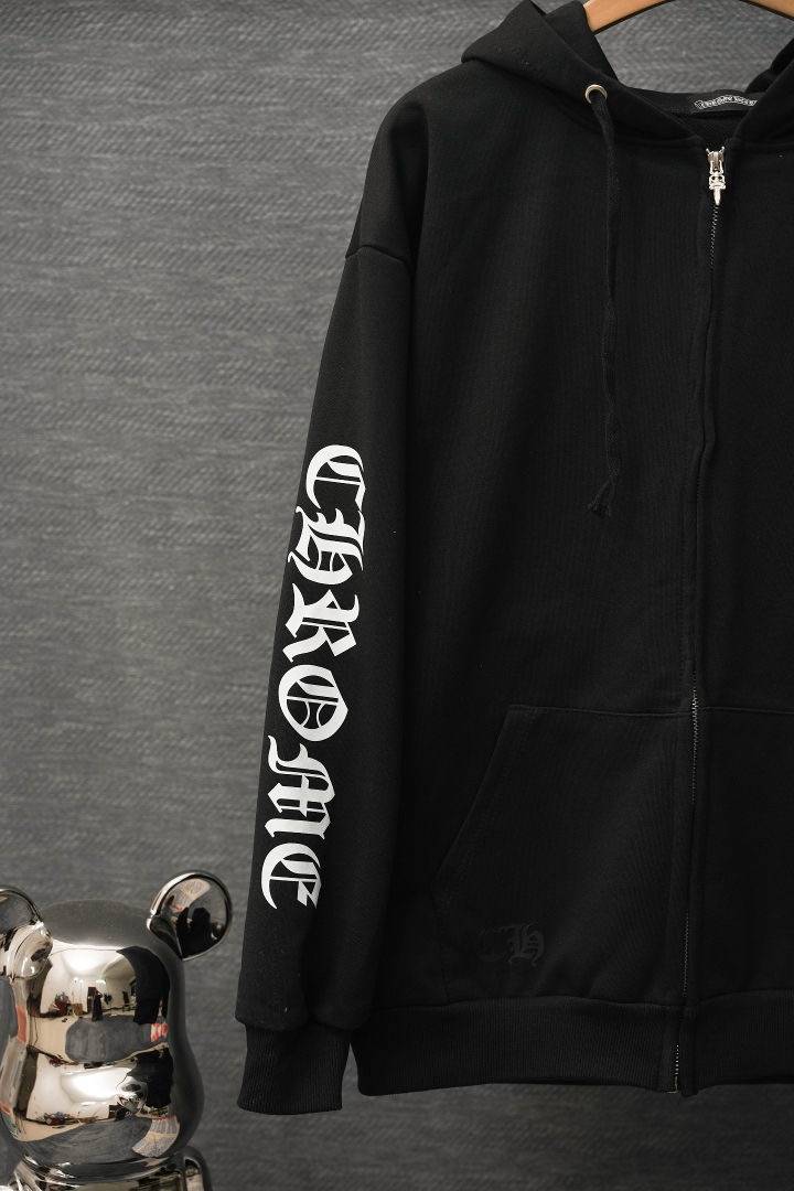 CROMO HEART メンズ ブルゾン フーデッドジャケット ロゴワッペン ナイロン ミリタリー 秋冬 ブラック - 画像 8