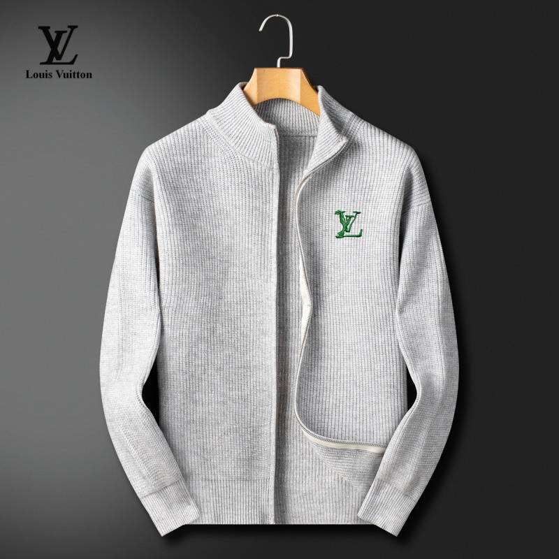Louis Vuitton メンズ オーバーサイズ ブルゾン ロゴワッペン ウール メンズ 通勤 通学 ブラック グレー - 画像 3