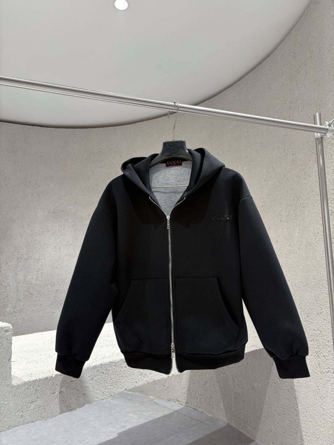 GUCCI ジャケット メンズ ブルゾン フーデッドジャケット ナイロン キルティング ミリタリー 秋冬 ブラック カーキ - 画像 6