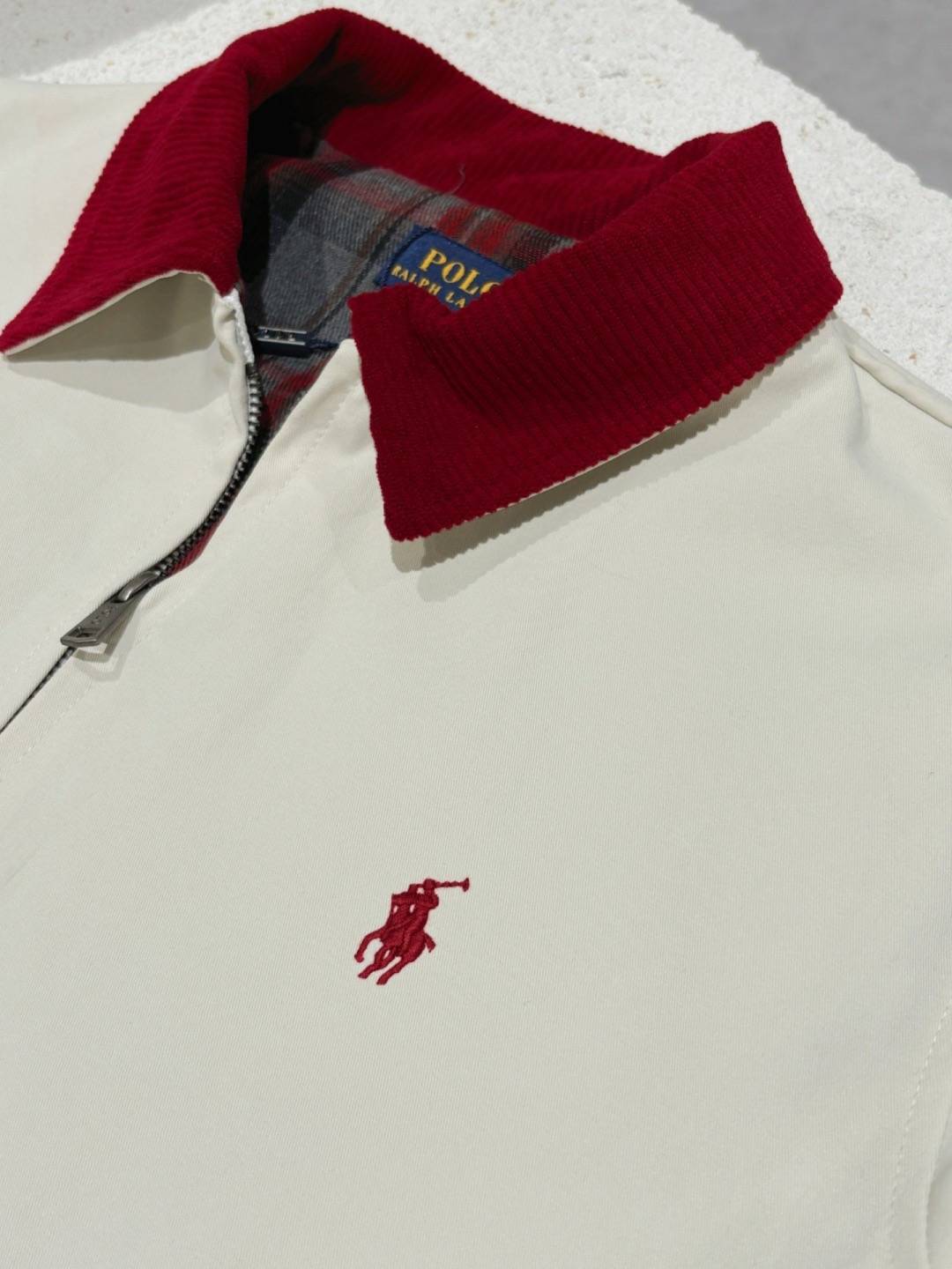 POLO RALPH LAUREN メンズ ジャケット スタンドカラージャケット ナイロン ロゴワッペン オーバーサイズ ホワイト - 画像 7