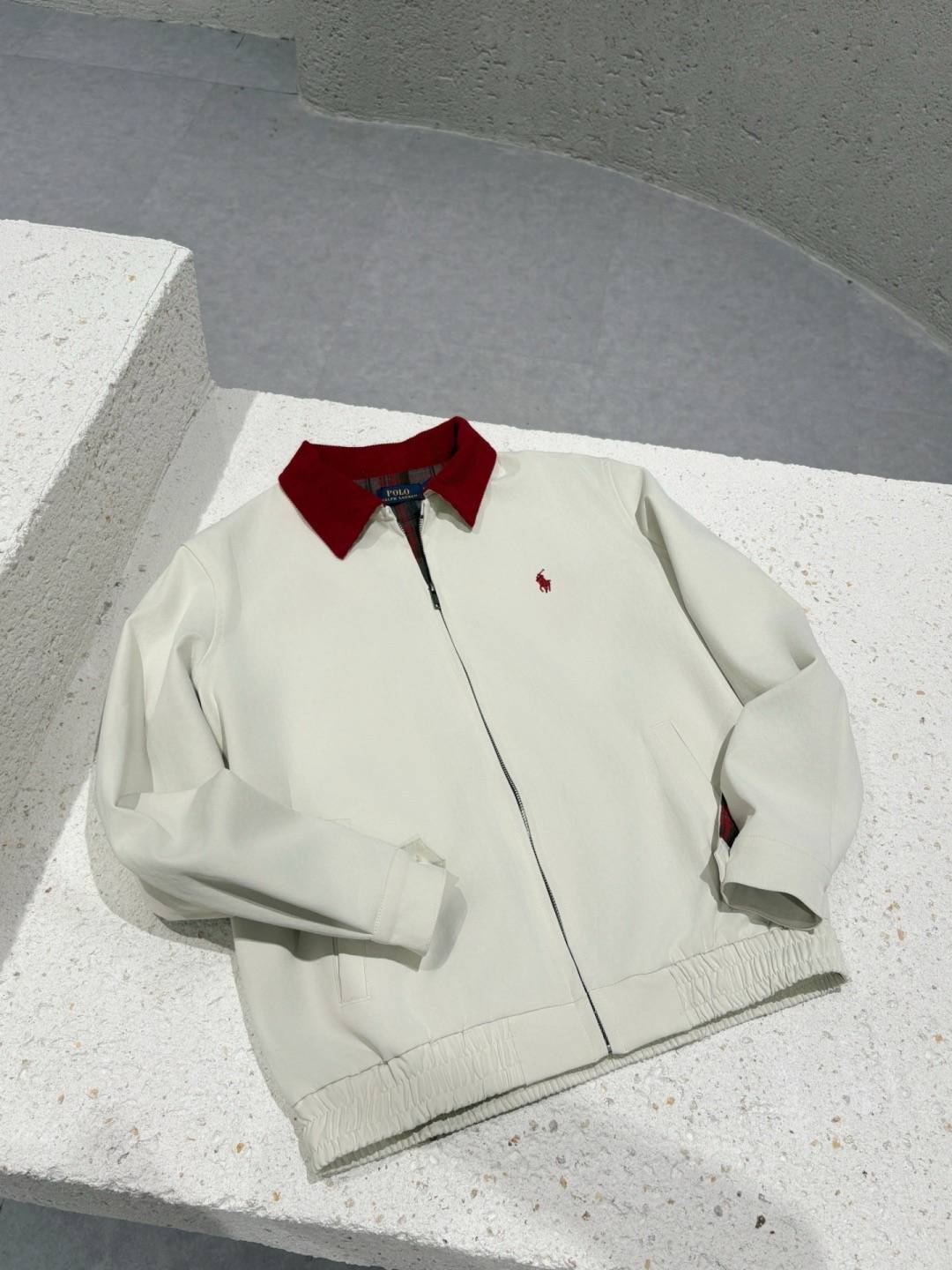 POLO RALPH LAUREN メンズ ジャケット スタンドカラージャケット ナイロン ロゴワッペン オーバーサイズ ホワイト - 画像 9