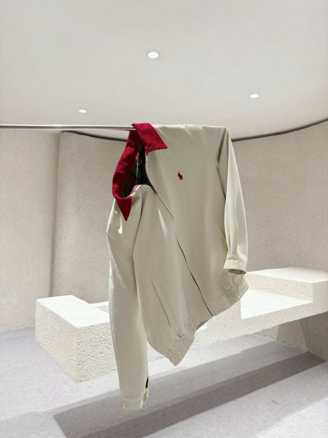 POLO RALPH LAUREN メンズ ジャケット スタンドカラージャケット ナイロン ロゴワッペン オーバーサイズ ホワイト - 画像 10