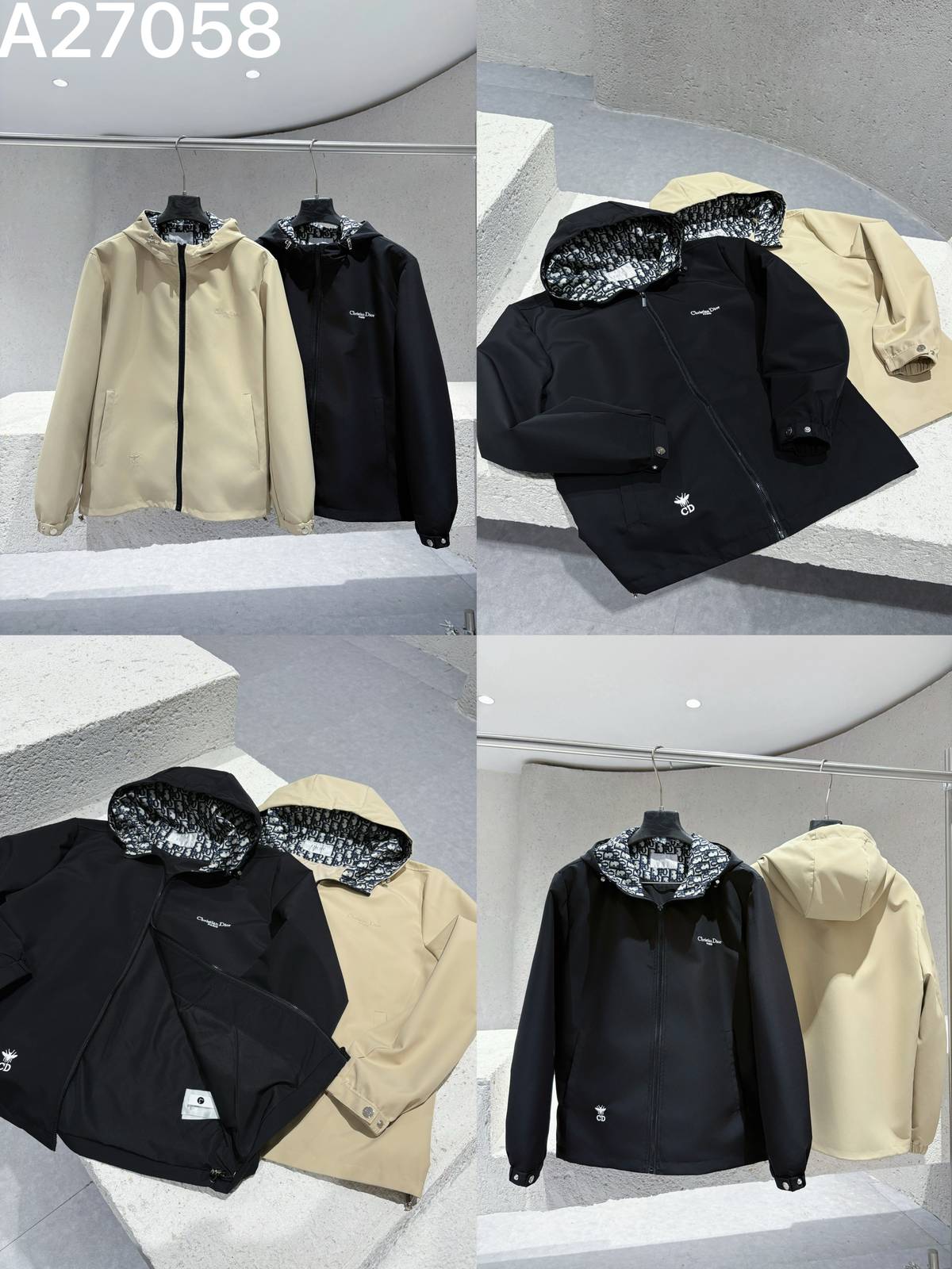 DIOR ディオール メンズ ジャケット フーデッドジャケット キルティング ナイロン マウンテンパーカー 秋冬 カーキ ブラック - 画像 9