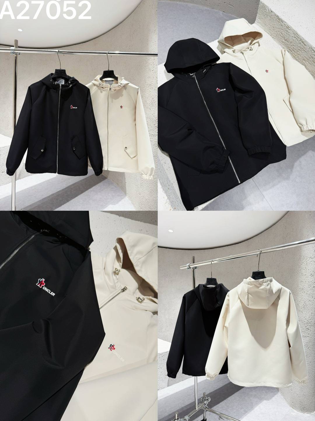 MONCLER モンクレール メンズ ブルゾン マウンテンパーカー ナイロン ロゴワッペン フーデッドジャケット 秋冬 ブラック ベージュ - 画像 2