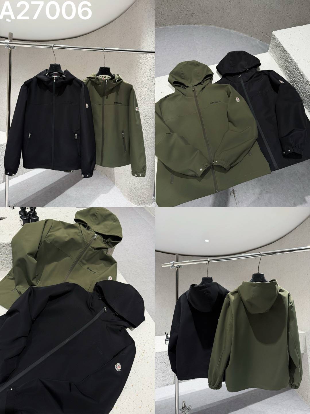 MONCLER モンクレール メンズ マウンテンパーカー ナイロン キルティング フーデッドジャケット 秋冬 防寒 ブラック カーキ - 画像 2