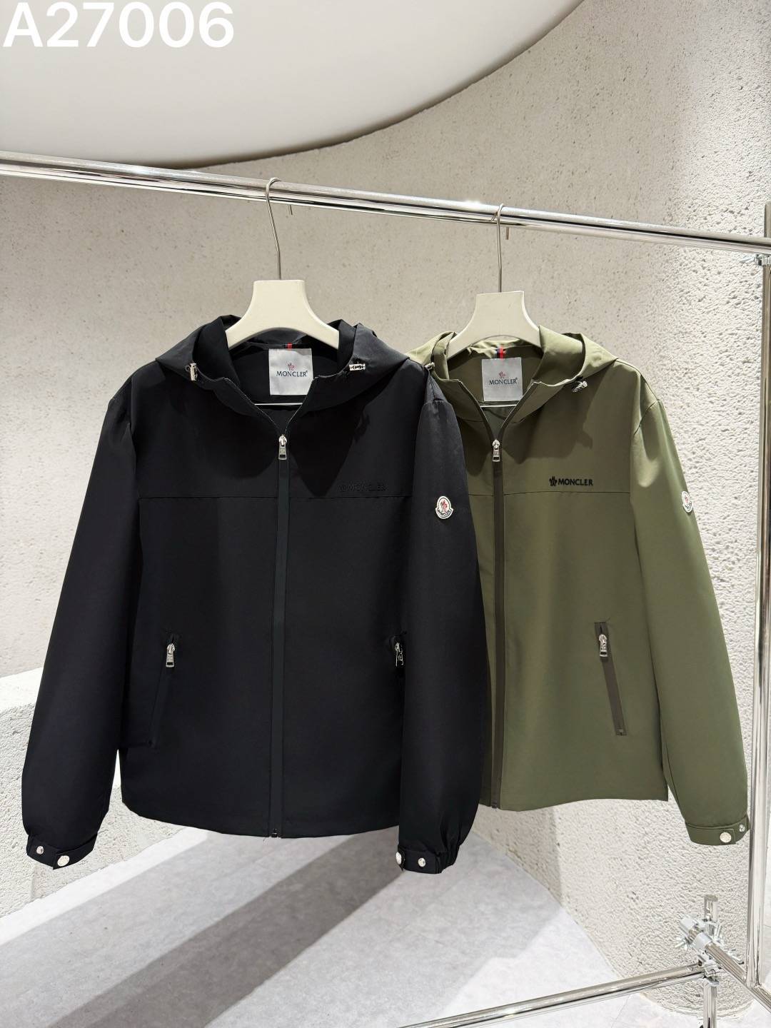 MONCLER モンクレール メンズ マウンテンパーカー ナイロン キルティング フーデッドジャケット 秋冬 防寒 ブラック カーキ - 画像 8
