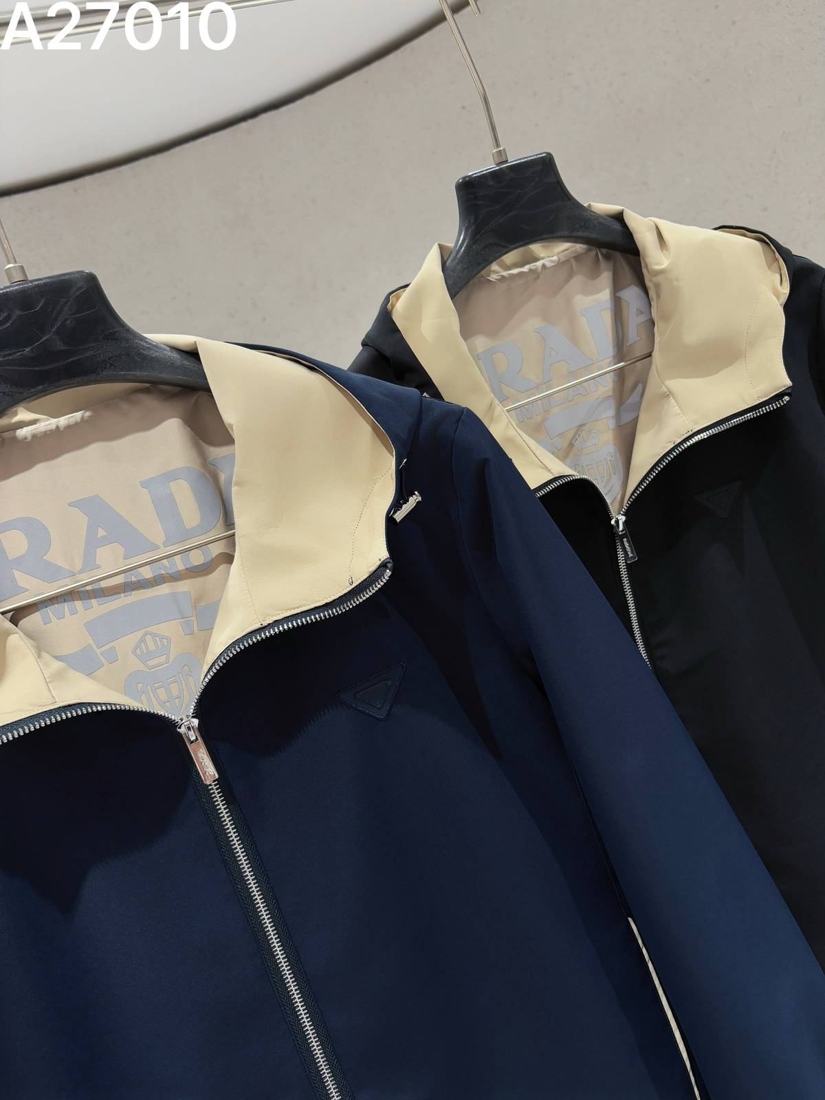 PRADA プラダ メンズ ブルゾン フーデッドジャケット ナイロン キルティング マウンテンパーカー 秋冬 ブラック カーキ - 画像 7