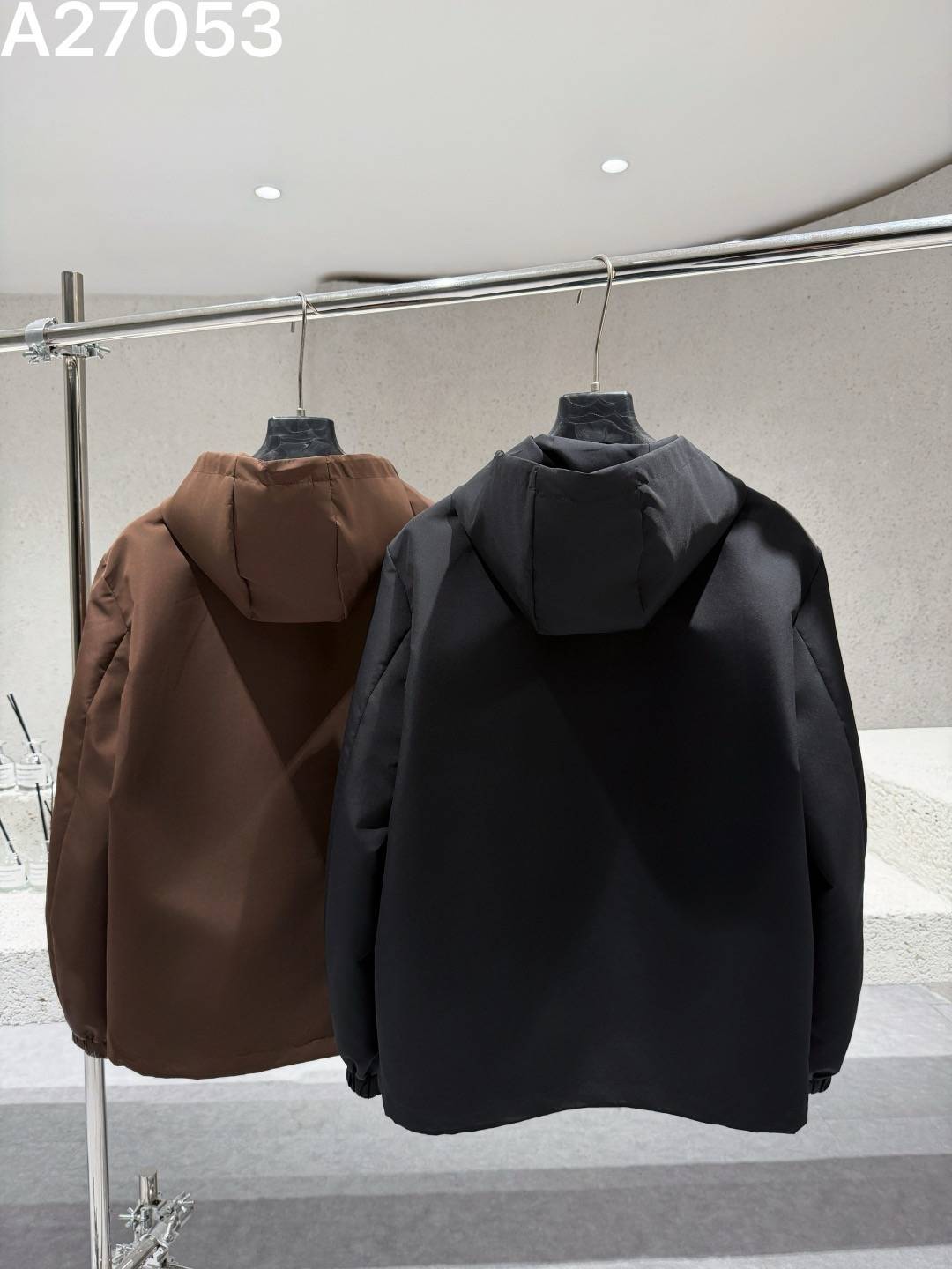 BURBERRY バーバリー メンズ ブルゾン フーデッドジャケット ナイロン ロゴワッペン ダブルジップ 秋冬 防寒 ブラック カーキ - 画像 6