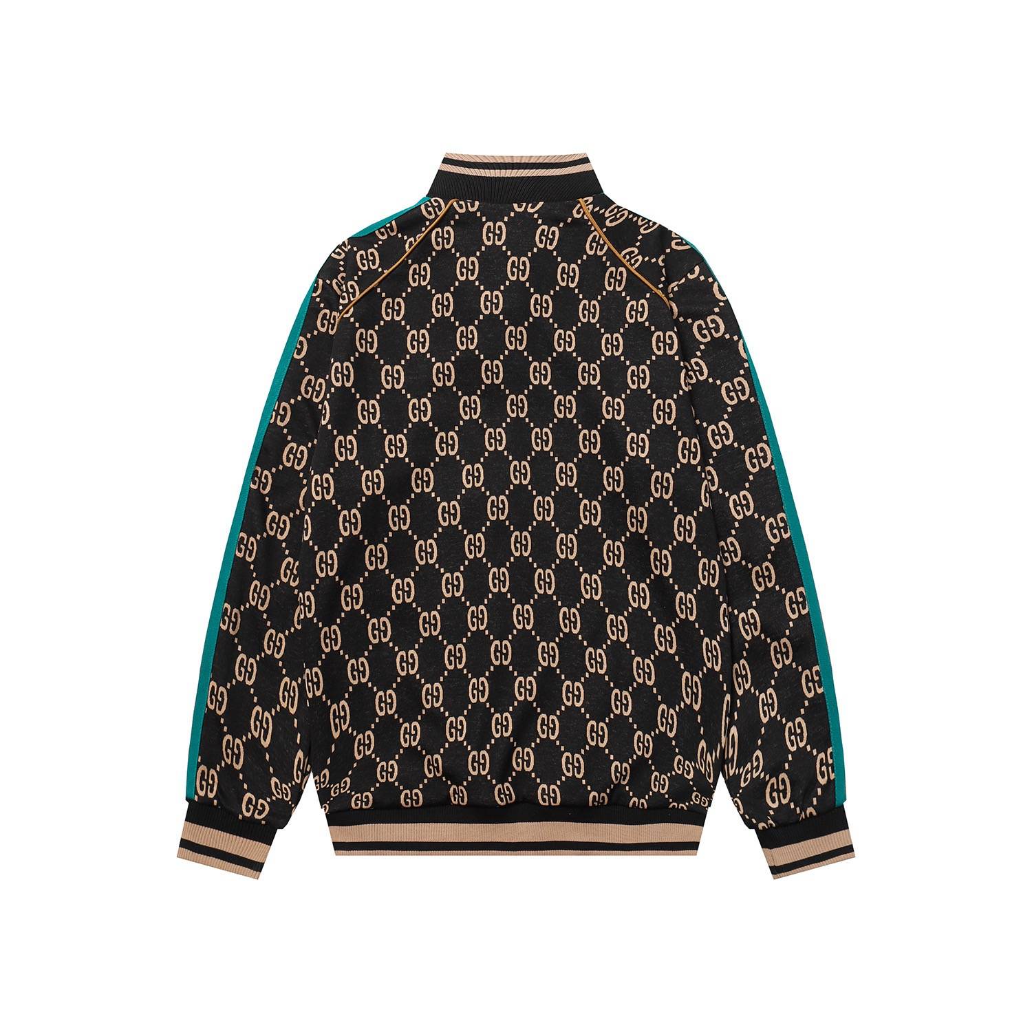 GUCCI グッチ メンズ ジャケット ブルゾン ダブルジップ ロゴプリント ナイロン レインボーストライプ 秋冬 通勤通学 ブラック - 画像 9