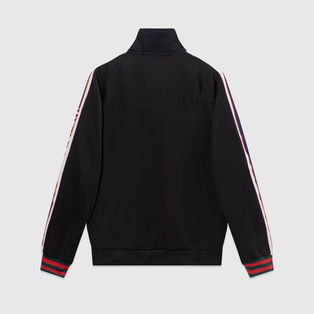 GUCCI メンズ ジャケット ブルゾン スタンドカラージャケット ナイロン ロゴワッペン ダブルジップ ミリタリー ブラック - 画像 9