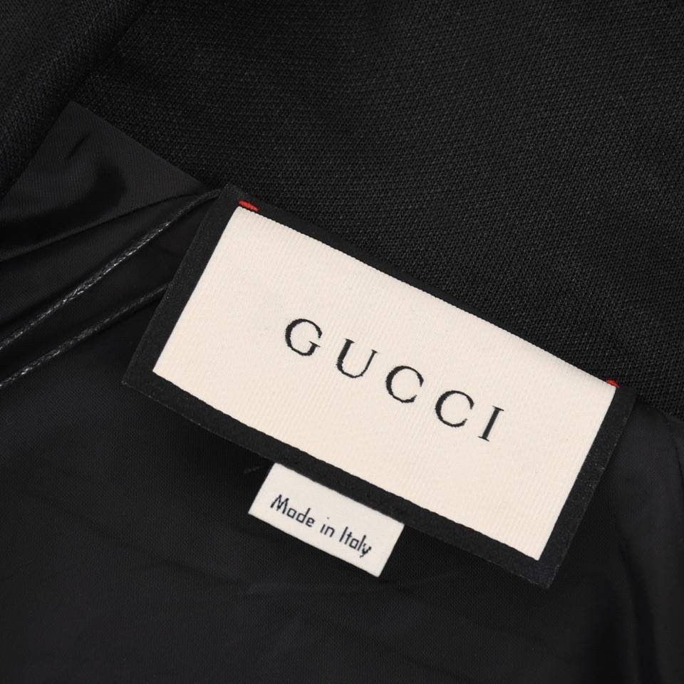 GUCCI グッチ メンズ ジャケット ブルゾン ロゴプリント ナイロン ダブルジップ ミリタリー ブラック - 画像 5