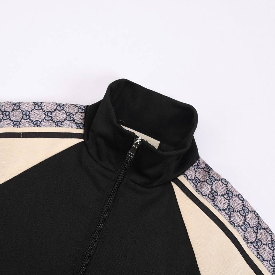 GUCCI グッチ メンズ ジャケット ブルゾン ロゴプリント ナイロン ダブルジップ ミリタリー ブラック - 画像 7