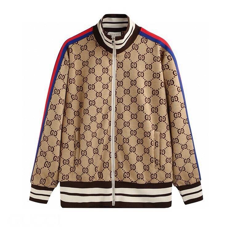 GUCCI ジャケット メンズ ブルゾン 满印双G ナイロン フーデッドジャケット ミリタリー 秋冬 ブラック