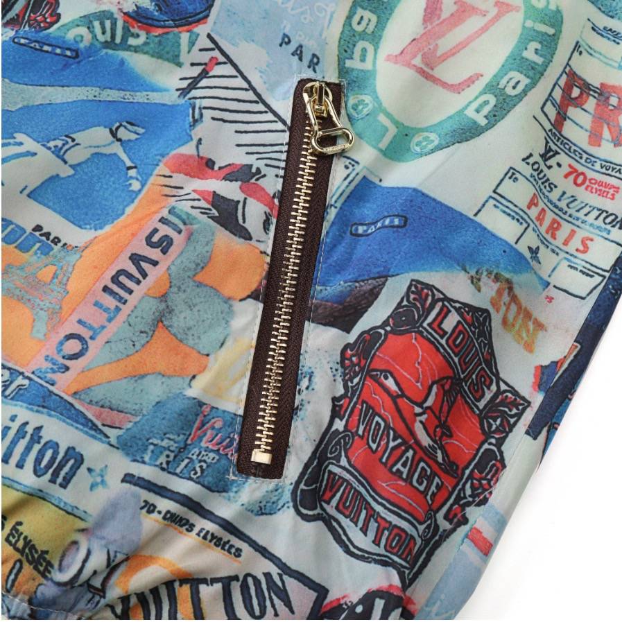 Louis Vuitton ルイヴィトン メンズ ブルゾン MA 1 ワッペン ロゴプリント ナイロン ジップアップ ブラック - 画像 4