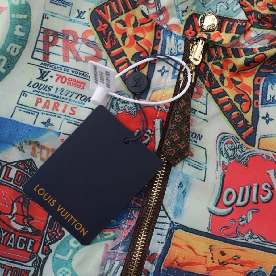 Louis Vuitton ルイヴィトン メンズ ブルゾン MA 1 ワッペン ロゴプリント ナイロン ジップアップ ブラック - 画像 5