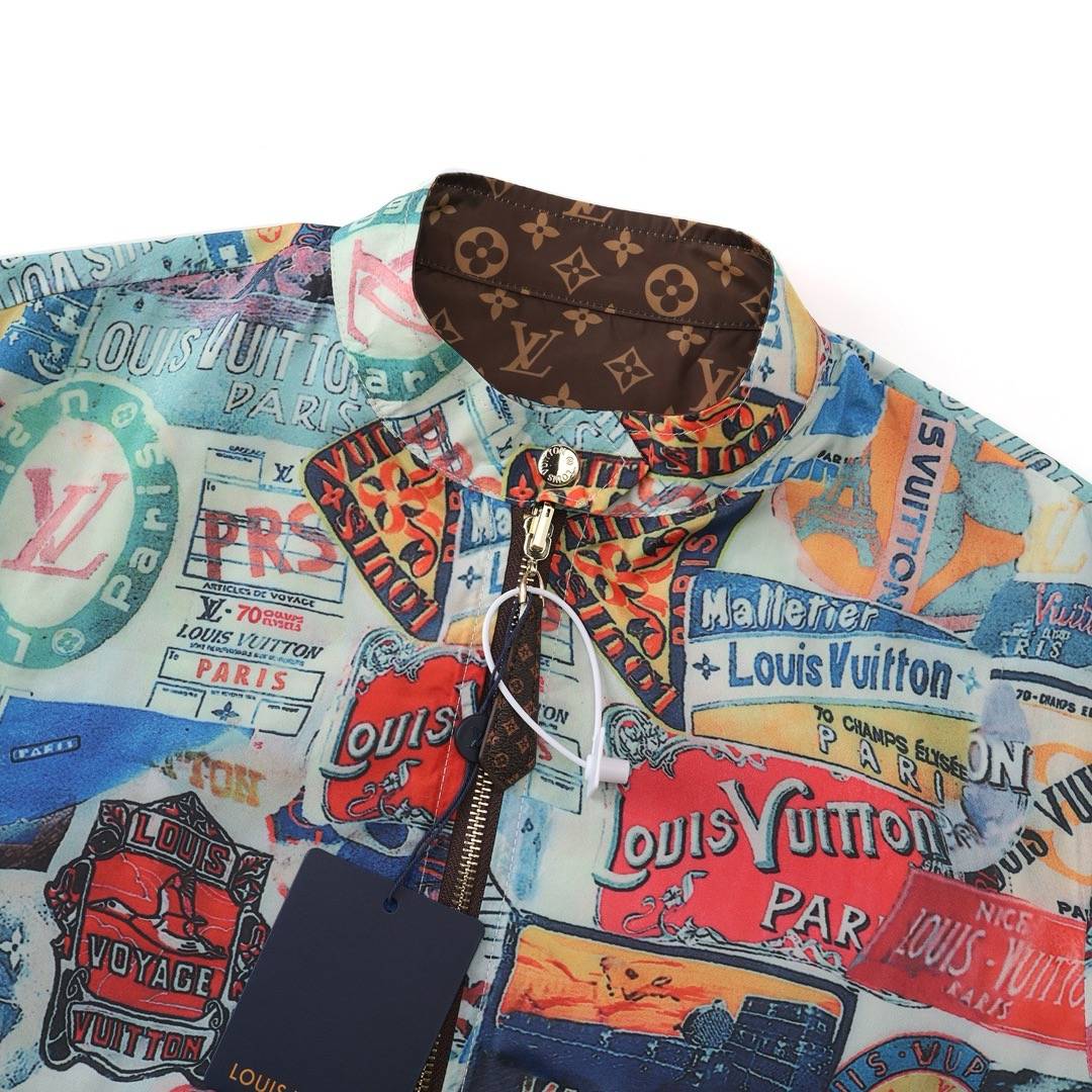 Louis Vuitton ルイヴィトン メンズ ブルゾン MA 1 ワッペン ロゴプリント ナイロン ジップアップ ブラック - 画像 6