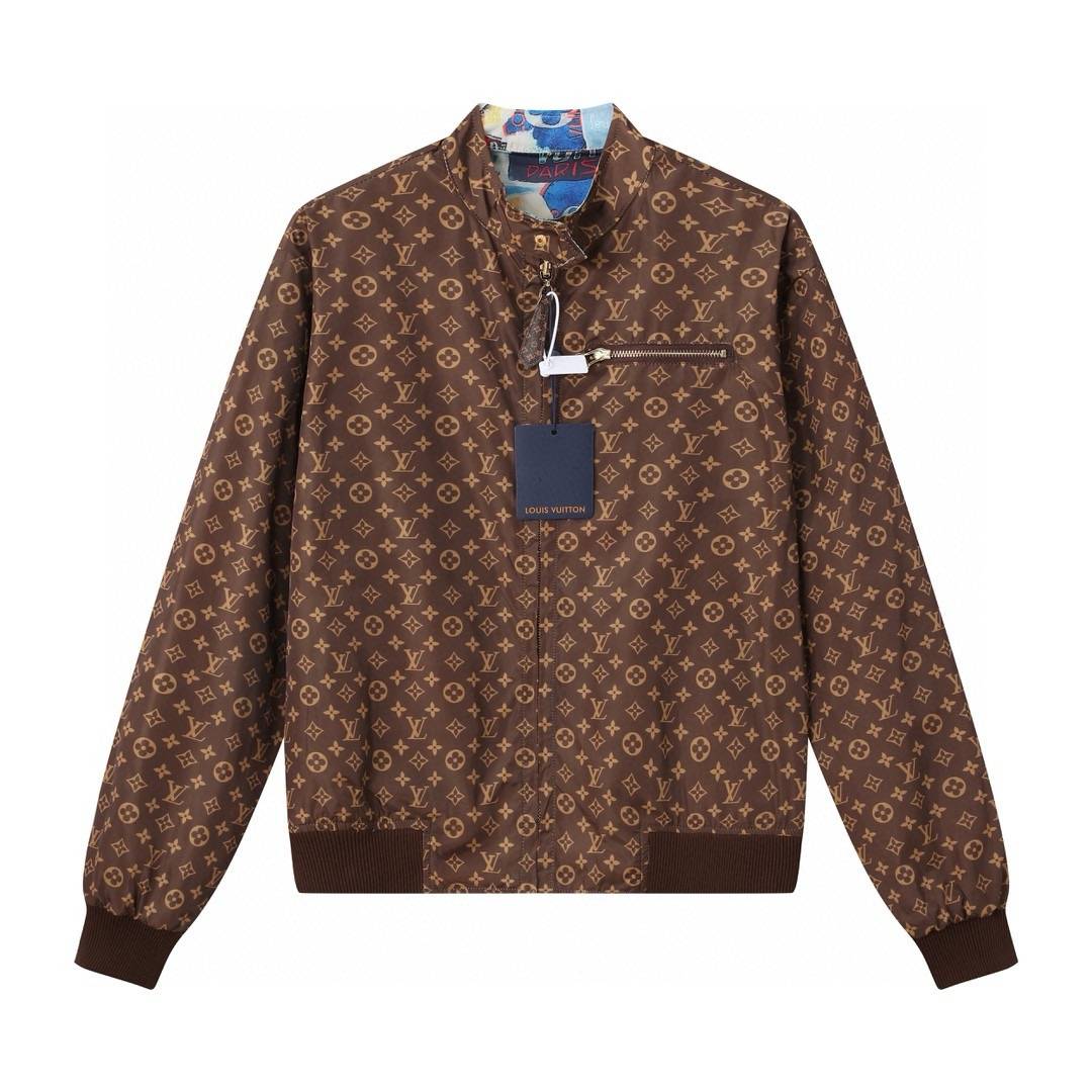 Louis Vuitton ルイヴィトン メンズ ブルゾン MA 1 ワッペン ロゴプリント ナイロン ジップアップ ブラック - 画像 8