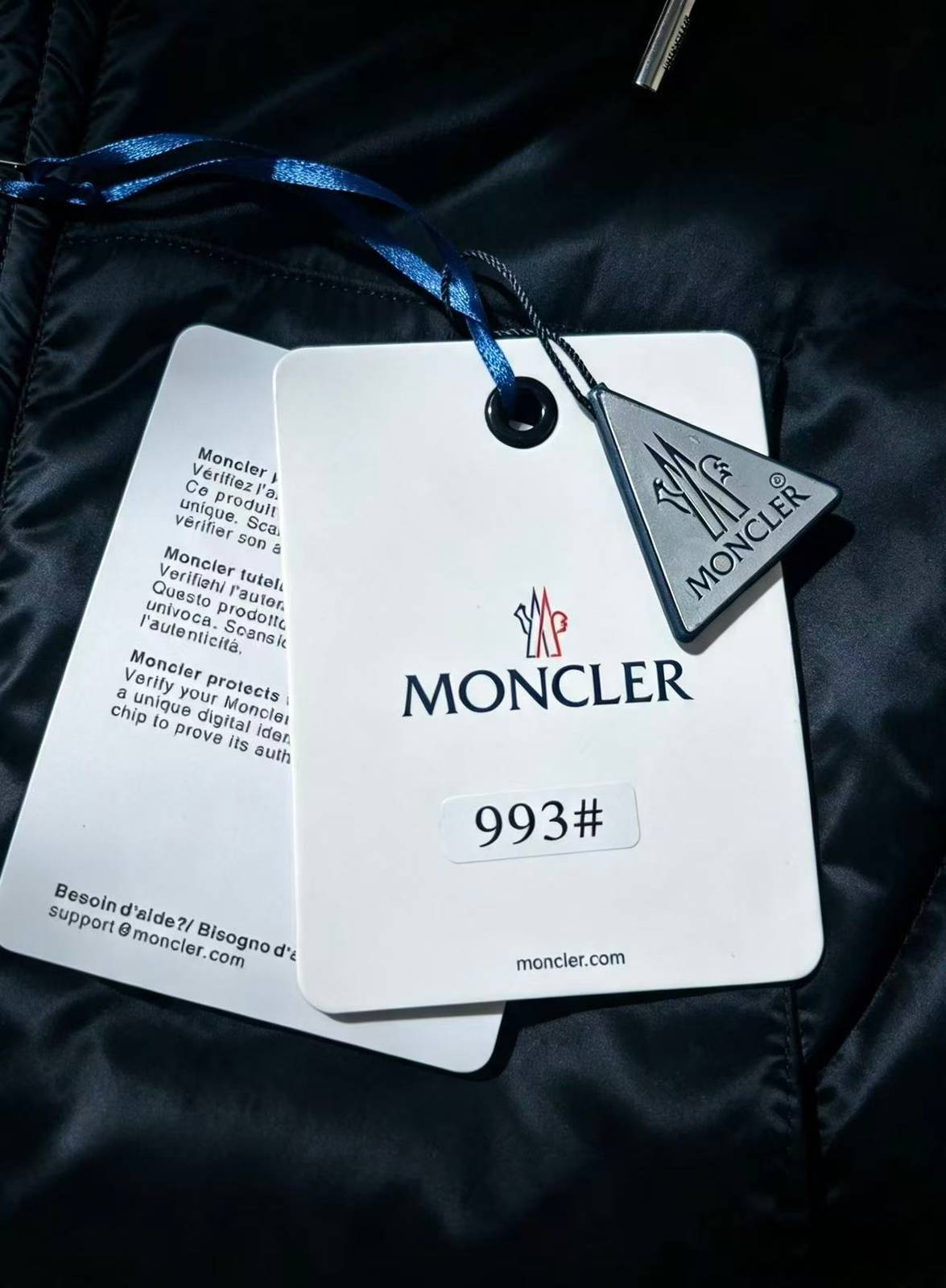 MONCLER モンクレール メンズ ブルゾン マウンテンパーカー ナイロン ロゴワッペン ダブルジップ ブラック M 3XL - 画像 3