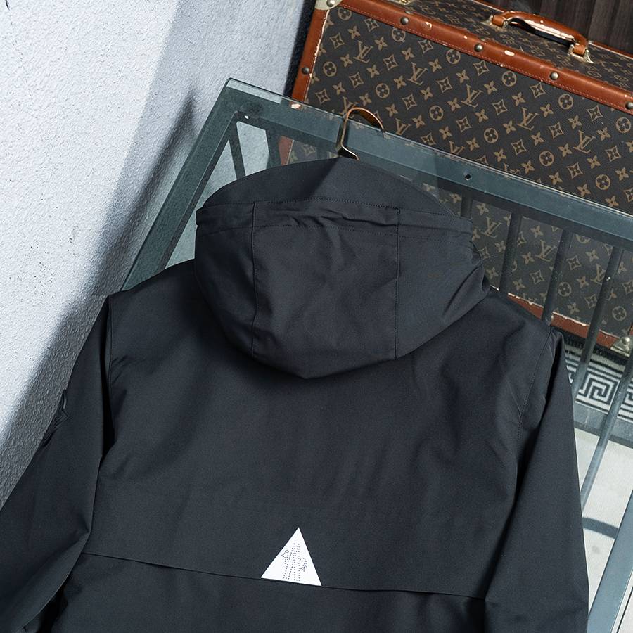 MONCLER モンクレール メンズ ジャケット ブルゾン ナイロン ロゴワッペン ダブルジップ マウンテンパーカー ブラック - 画像 7