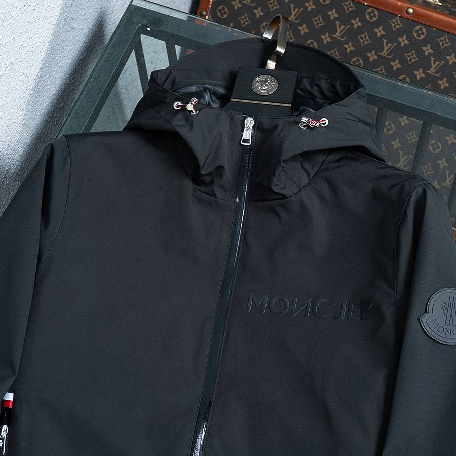 MONCLER モンクレール メンズ ジャケット ブルゾン ナイロン ロゴワッペン ダブルジップ マウンテンパーカー ブラック - 画像 8