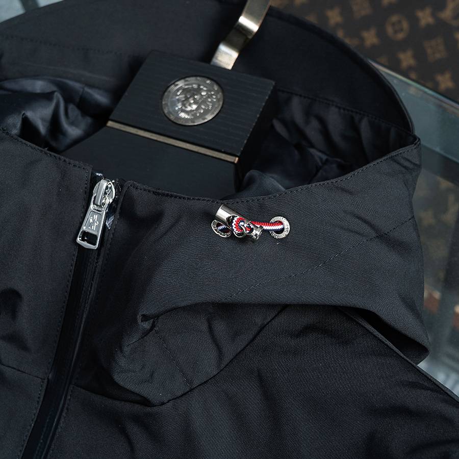MONCLER モンクレール メンズ ジャケット ブルゾン ナイロン ロゴワッペン ダブルジップ マウンテンパーカー ブラック - 画像 12