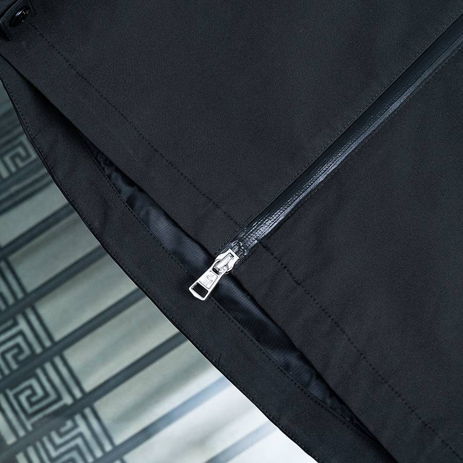 MONCLER モンクレール メンズ ジャケット ブルゾン ナイロン ロゴワッペン ダブルジップ マウンテンパーカー ブラック - 画像 13