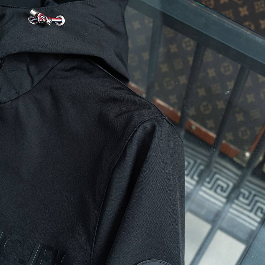 MONCLER モンクレール メンズ ジャケット ブルゾン ナイロン ロゴワッペン ダブルジップ マウンテンパーカー ブラック - 画像 14