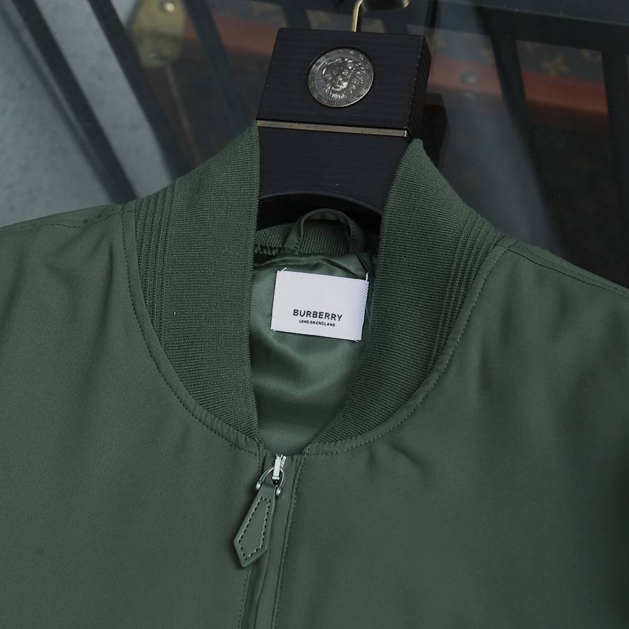 BURBERRY バーバリー メンズ ジャケット ボマージャケット ナイロン ロゴワッペン ダブルジップ 秋冬 フリース ブラック - 画像 7