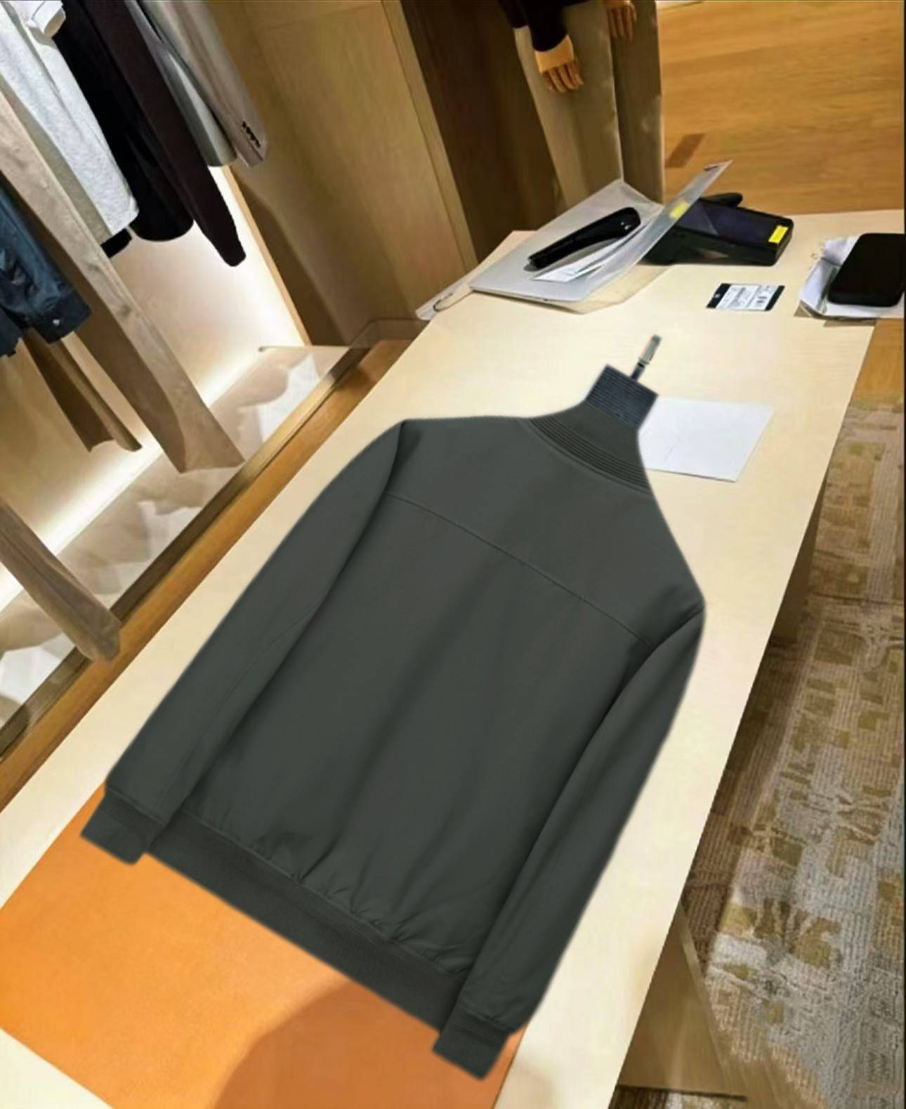 BURBERRY バーバリー メンズ ジャケット ボマージャケット ナイロン ロゴワッペン ダブルジップ 秋冬 フリース ブラック - 画像 16