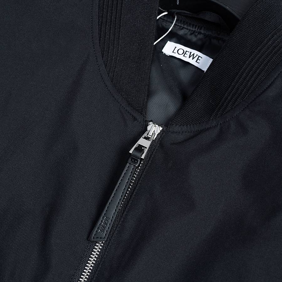 LOEWE ロエベ メンズ ジャケット ブルゾン ダブルジップ ロゴワッペン ナイロン 秋冬 ブラック - 画像 2